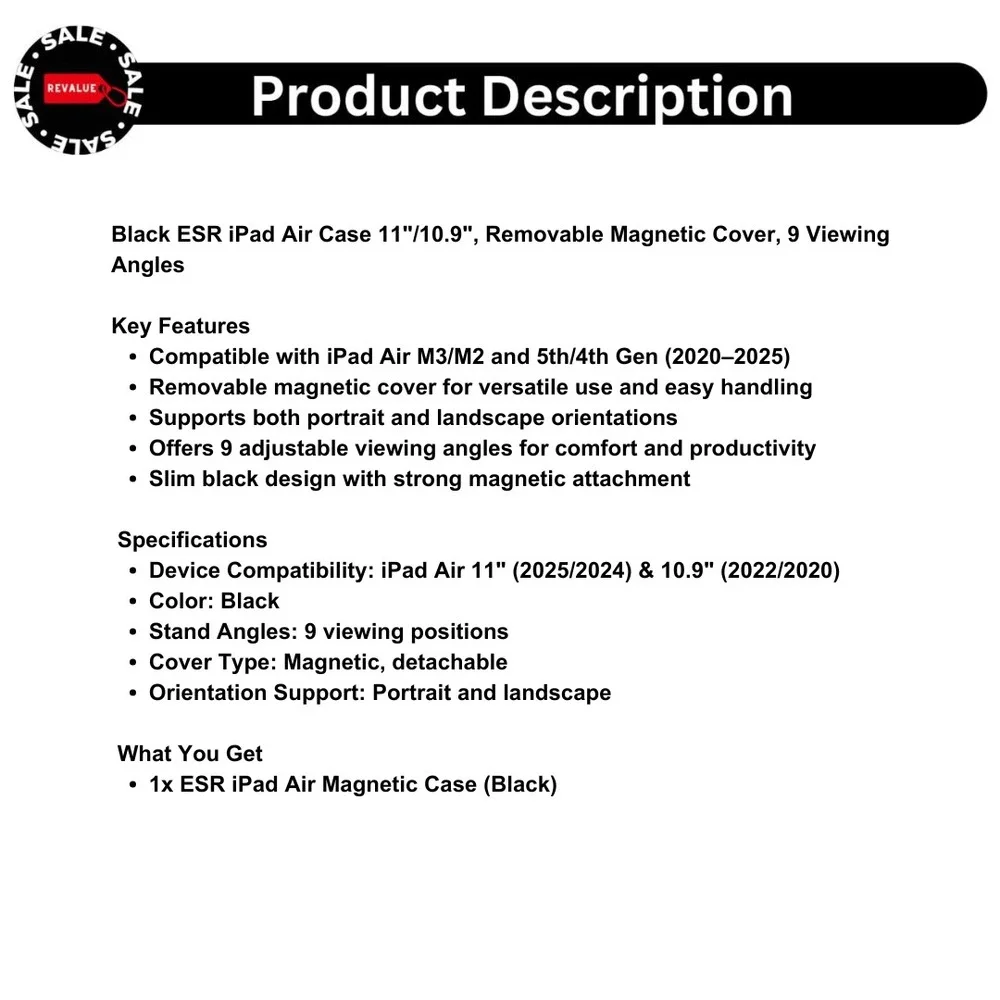 Black ESR iPad Air Case 11